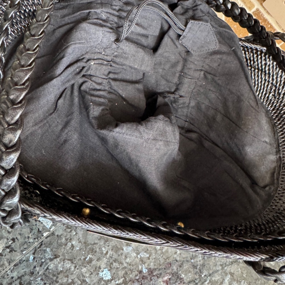 MacKenzie Childs RARE Handbag. Black "Bucket Bag" w/gorgeous detail Estate Find - Picture 9 of 12